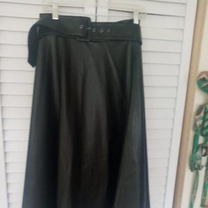 Zara black faux leather skirt